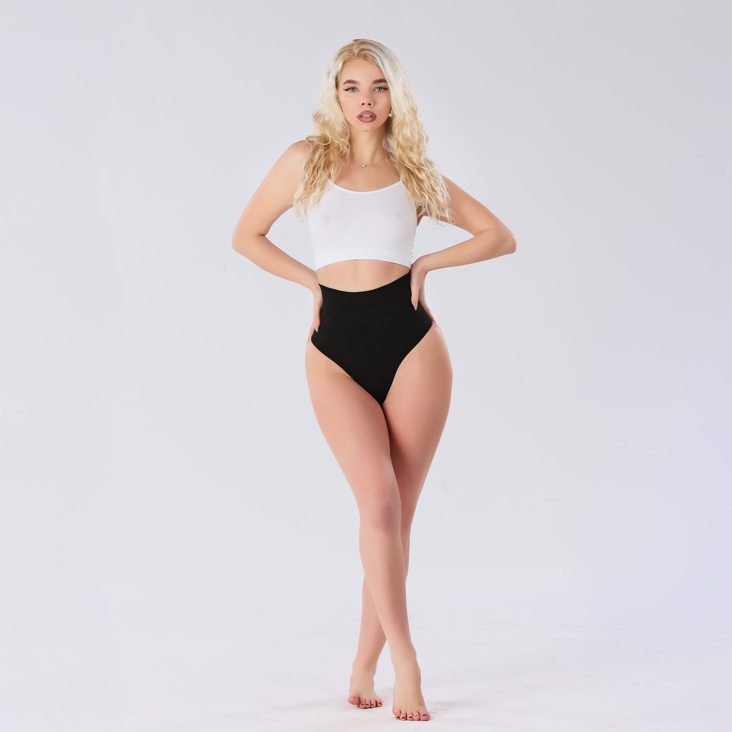 Chiloti Modelatori Tanga cu talie inalta, efect Push-Up