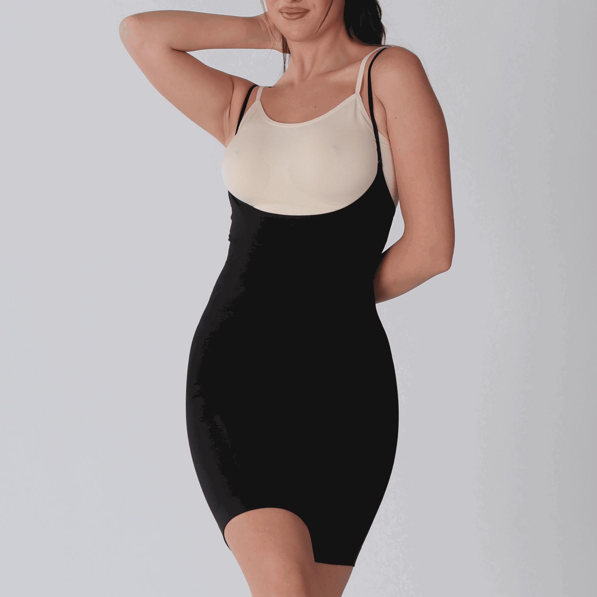 Body Modelator cu boxeri,  Open Bust cu efect Push-Up